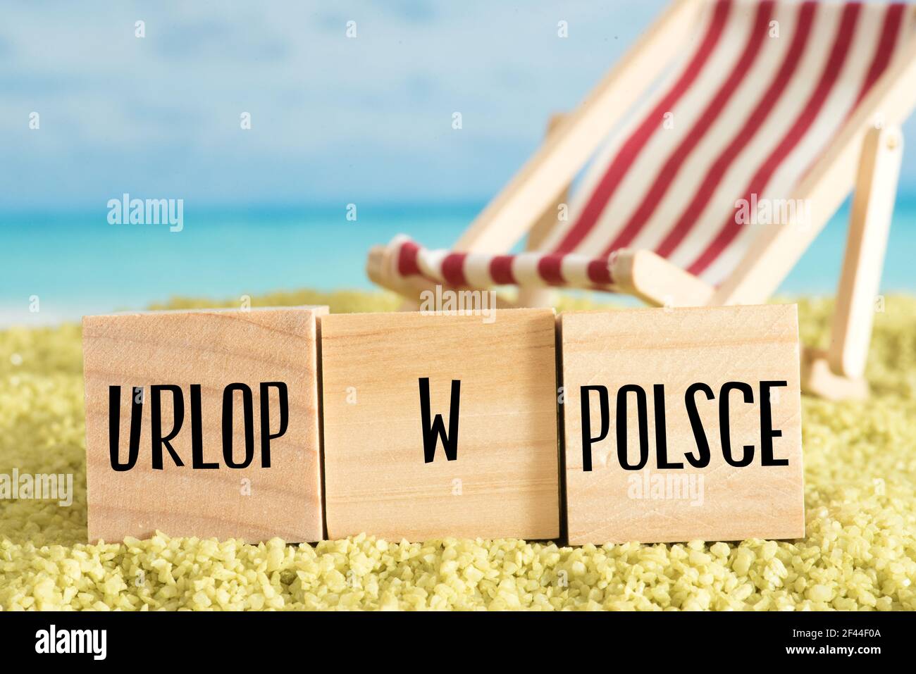Spiaggia e slogan vacanza in Polonia Foto Stock