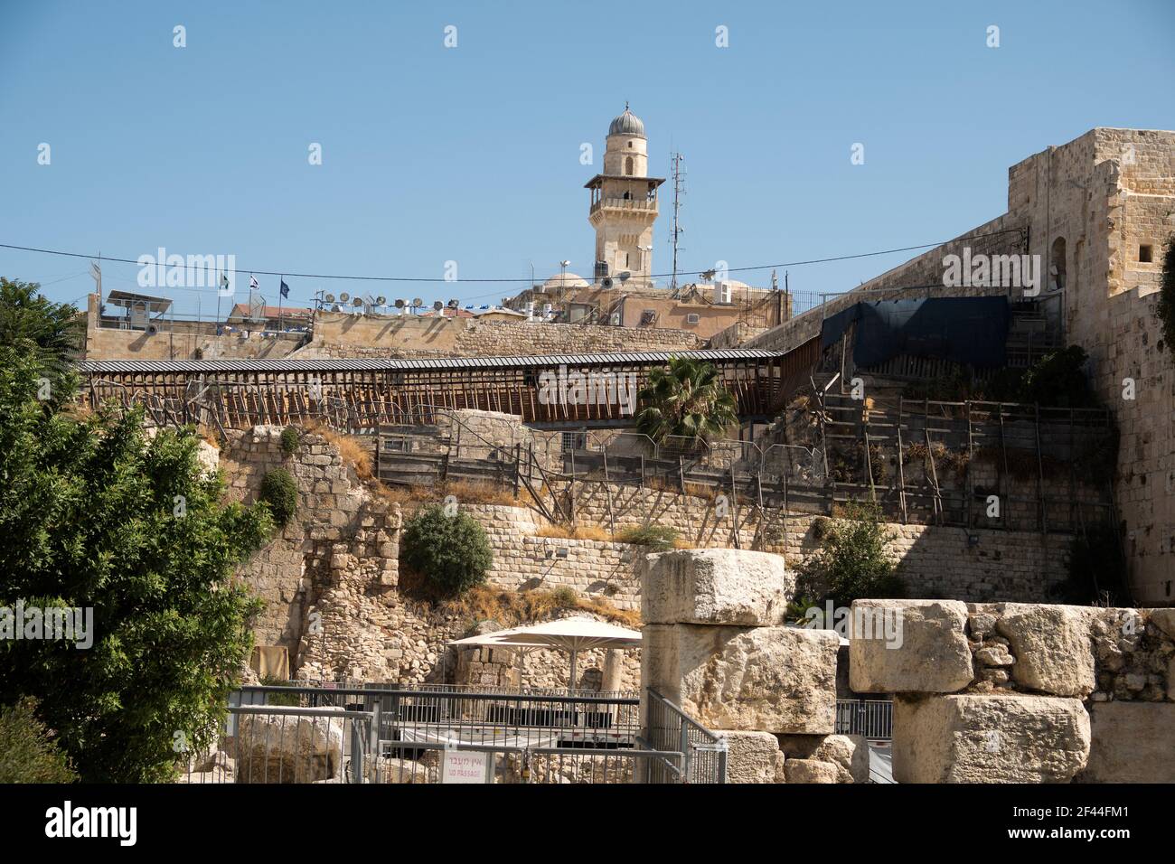 Israele, Gerusalemme, Città Vecchia, Moschea di al Aqsa sul Monte del Tempio conosciuto come il composto di al Aqsa o Haram esh-Sharif Foto Stock