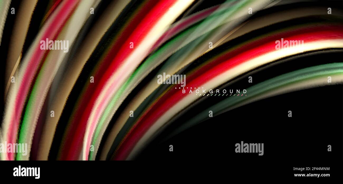 Linee d'onda multicolore su sfondo nero. Linee d'onda multicolore su disegno vettoriale di sfondo nero Illustrazione Vettoriale