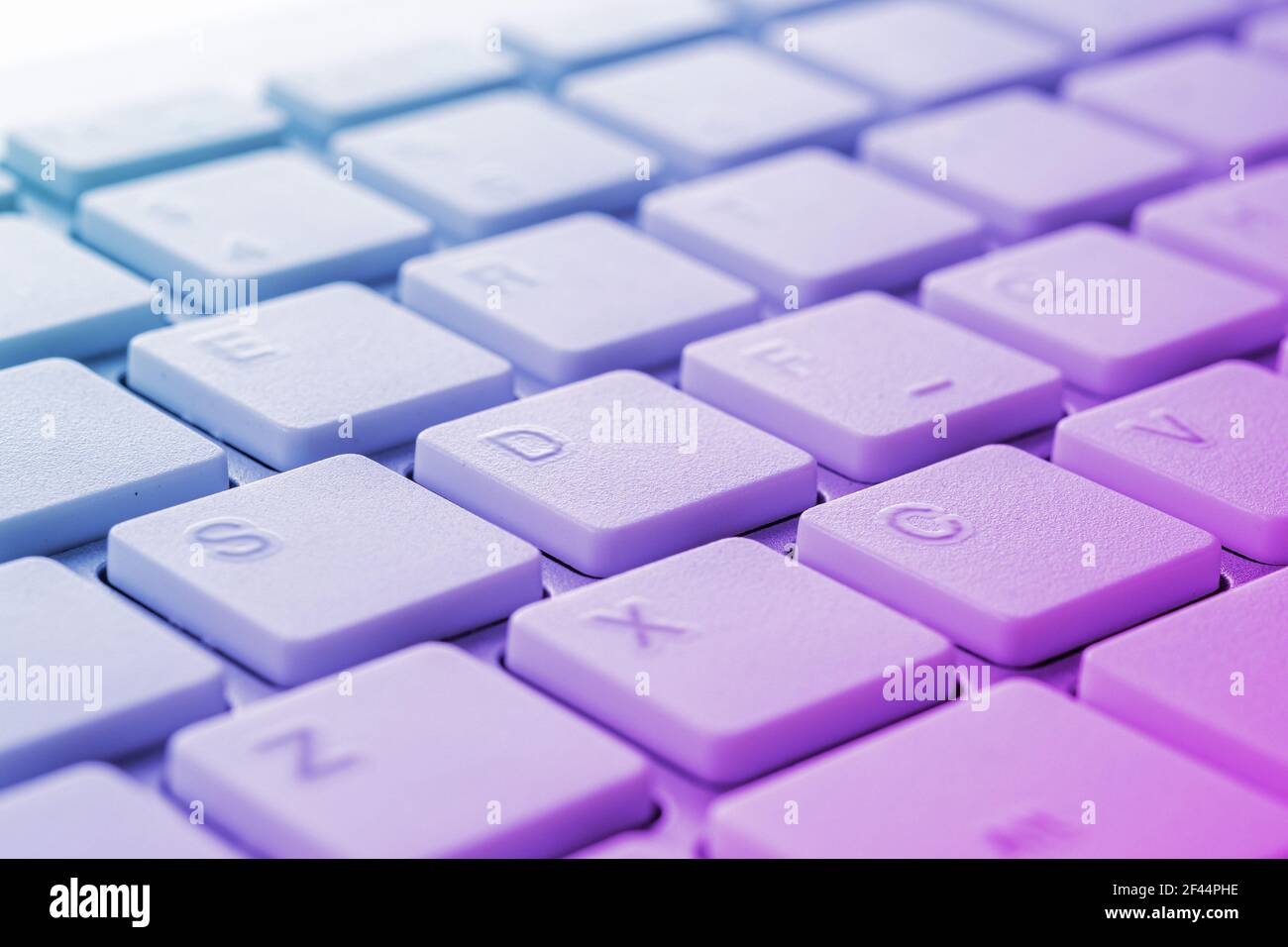 Vista ravvicinata della tastiera di un computer moderno. Foto Stock