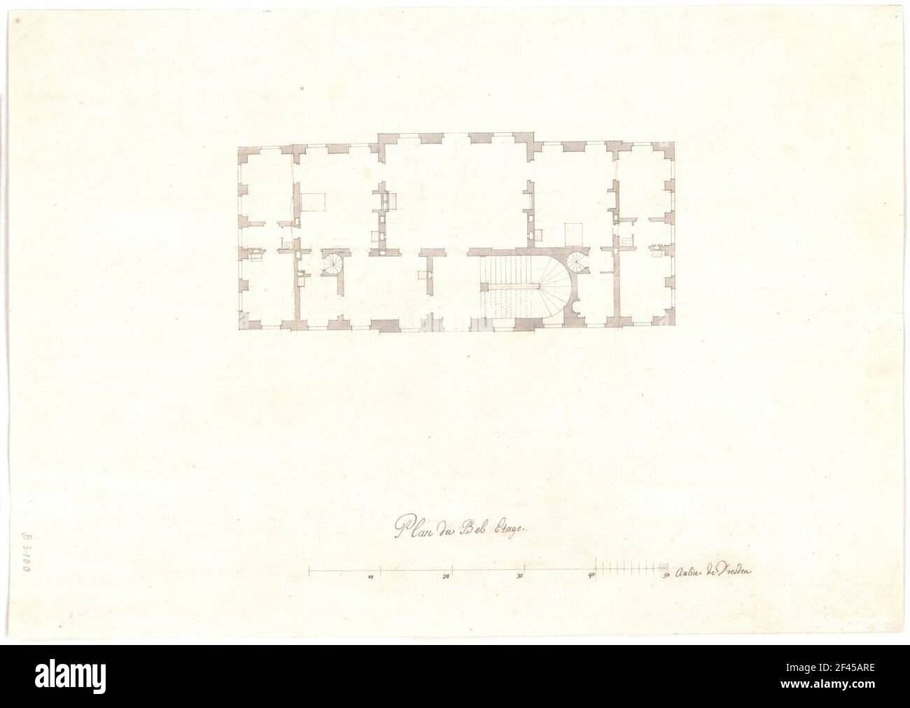 Dresda, Castello elfigau. Design, pianta del piano superiore Foto Stock