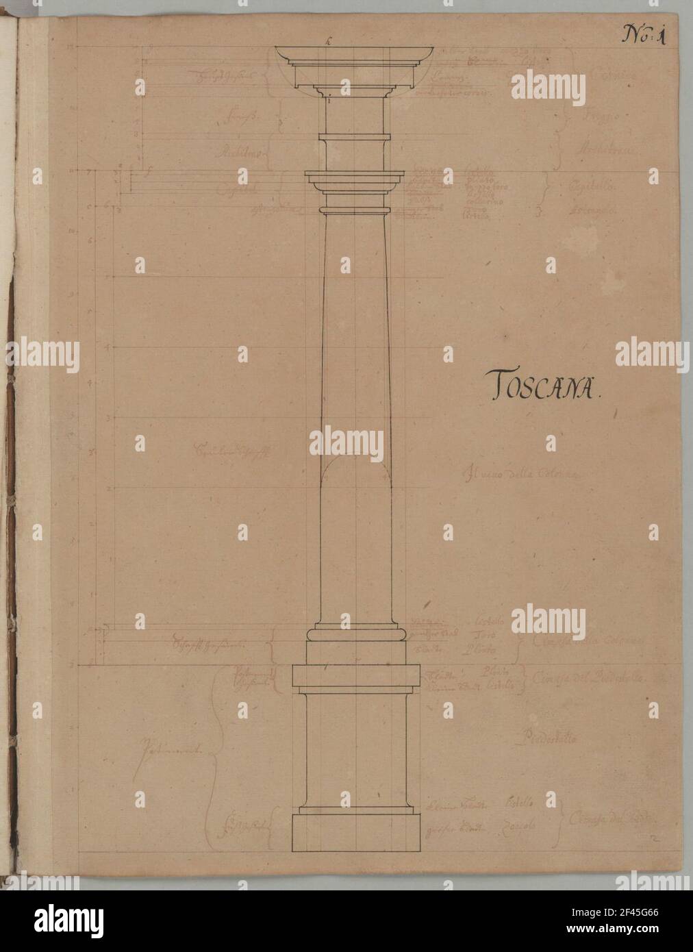 Pilastro ordine toscano Foto Stock