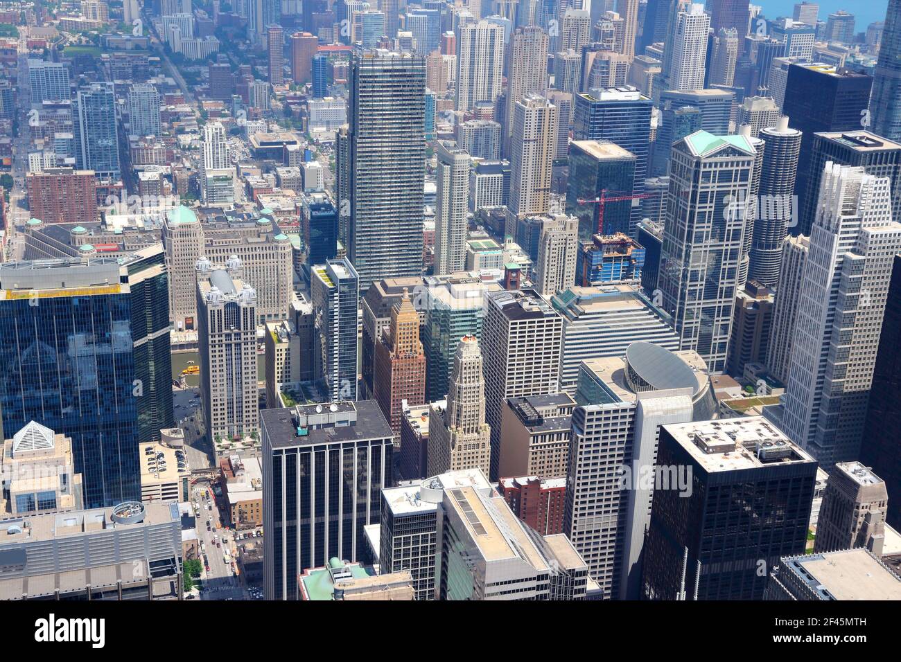 Vista aerea della città di Chicago - paesaggio urbano del Loop. Area urbana degli Stati Uniti. Foto Stock