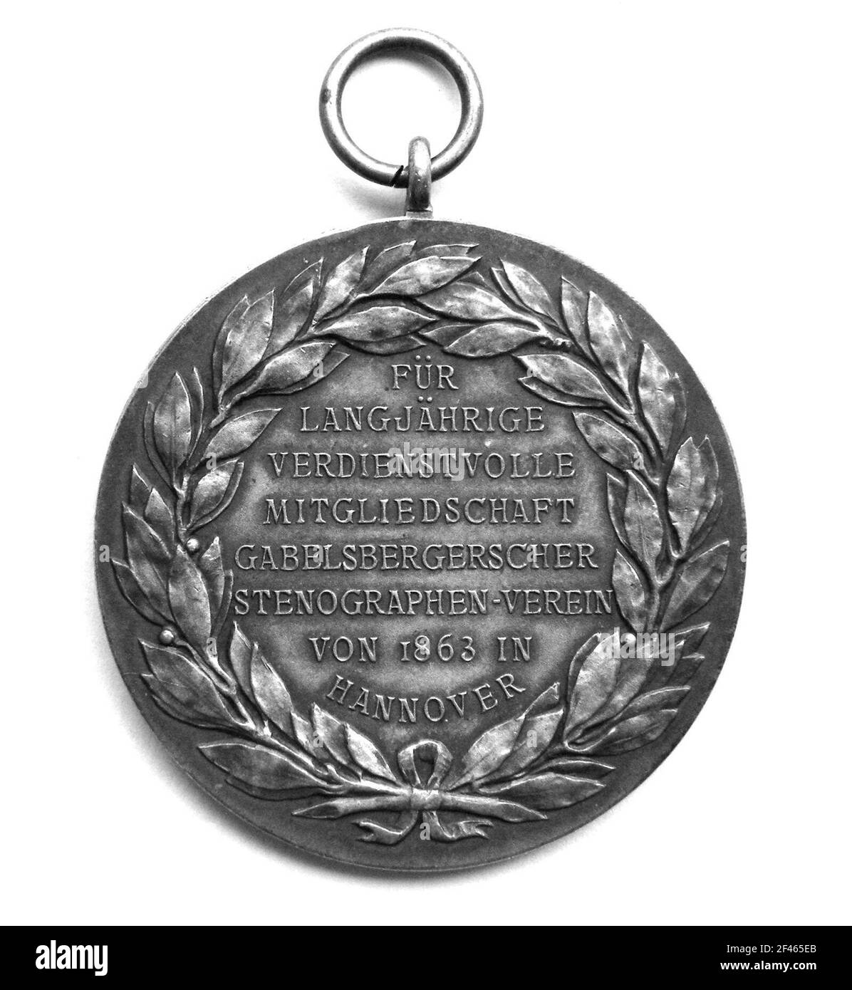 Medaglia commemorativa per molti anni di meritoria adesione nel Associazione Gabelsberger Stenograph del 1863 ad Hannover (con due occhielli) Foto Stock