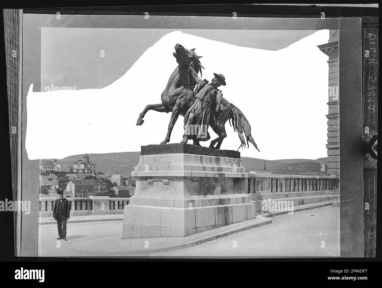 Budapest. Csikos di fronte alla scuola di equitazione reale Foto Stock