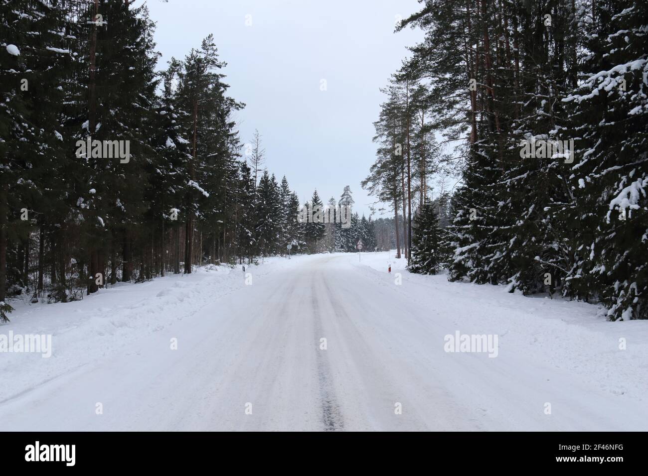Strada di inverno Foto Stock