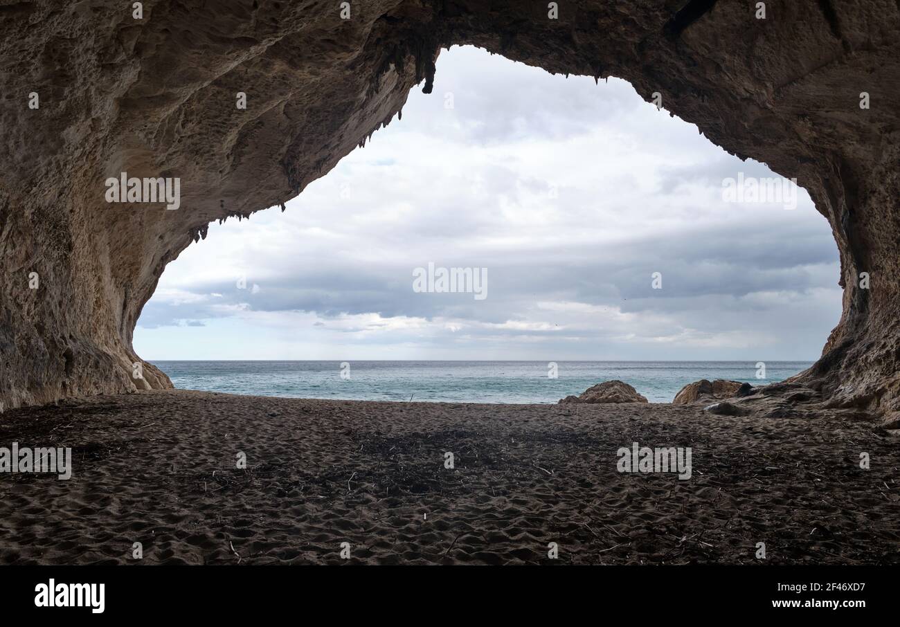 Cala Luna, bellissima spiaggia a Cala Gonone, Dorgali, Nuoro, Sardegna, Italia Foto Stock