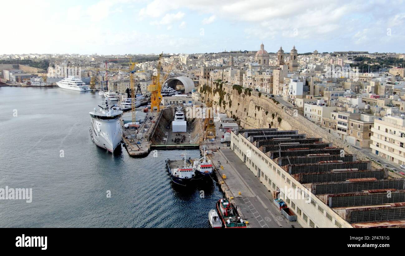 Dry Dock di Malta immagine fatta Foto Stock
