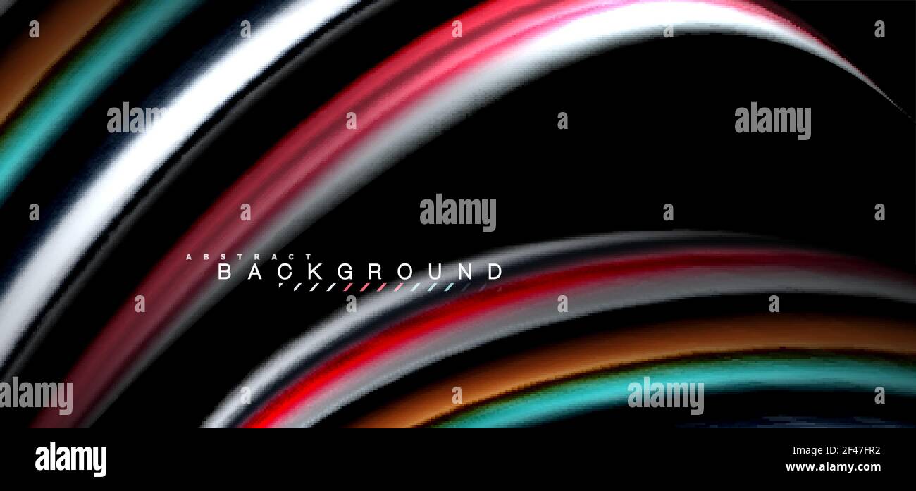 Linee d'onda multicolore su sfondo nero. Linee d'onda multicolore su disegno vettoriale di sfondo nero Illustrazione Vettoriale
