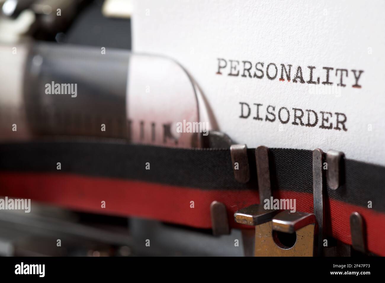 Frase di disturbo di personalità scritta con una macchina da scrivere. Foto Stock