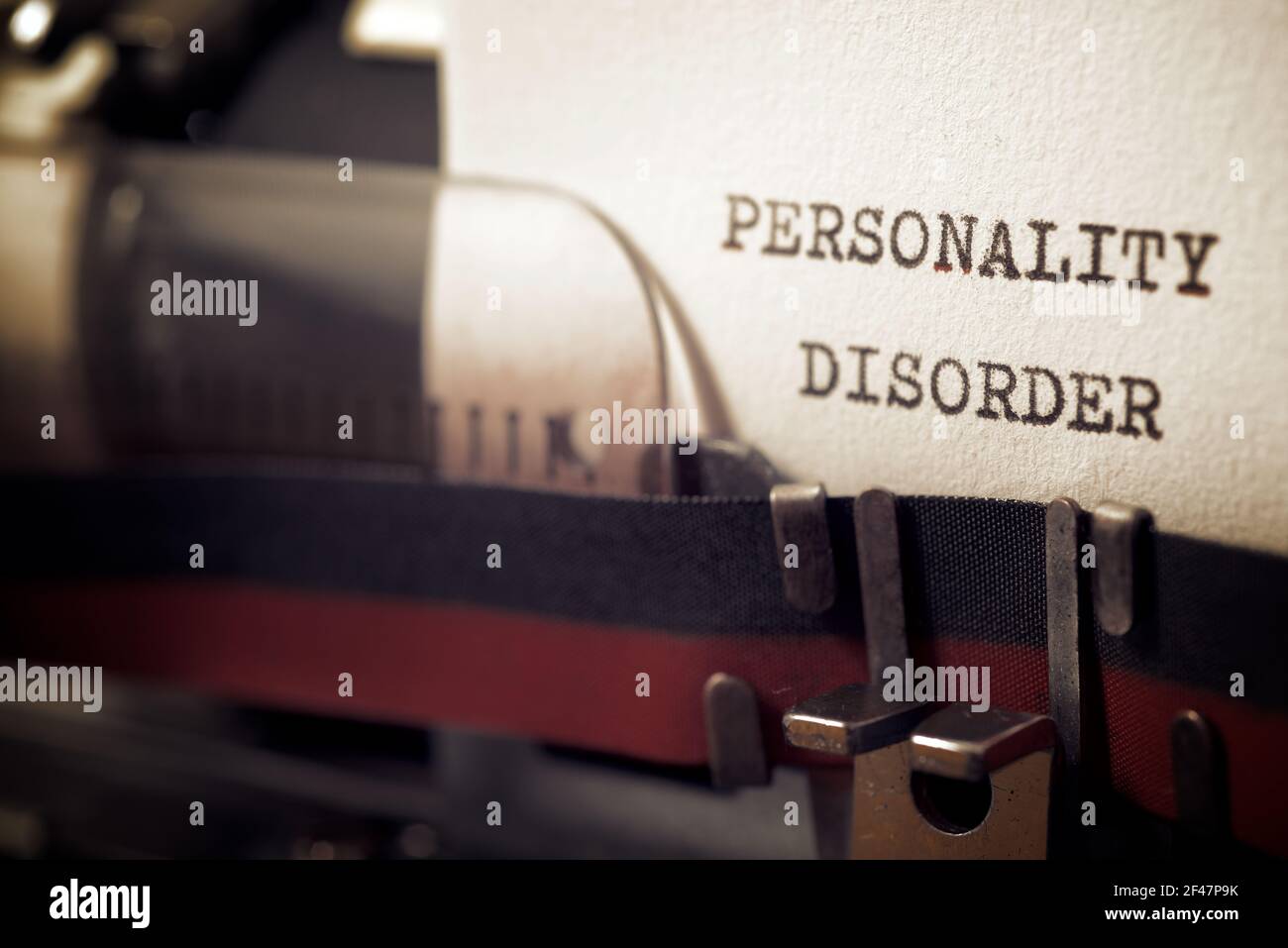Frase di disturbo di personalità scritta con una macchina da scrivere. Foto Stock
