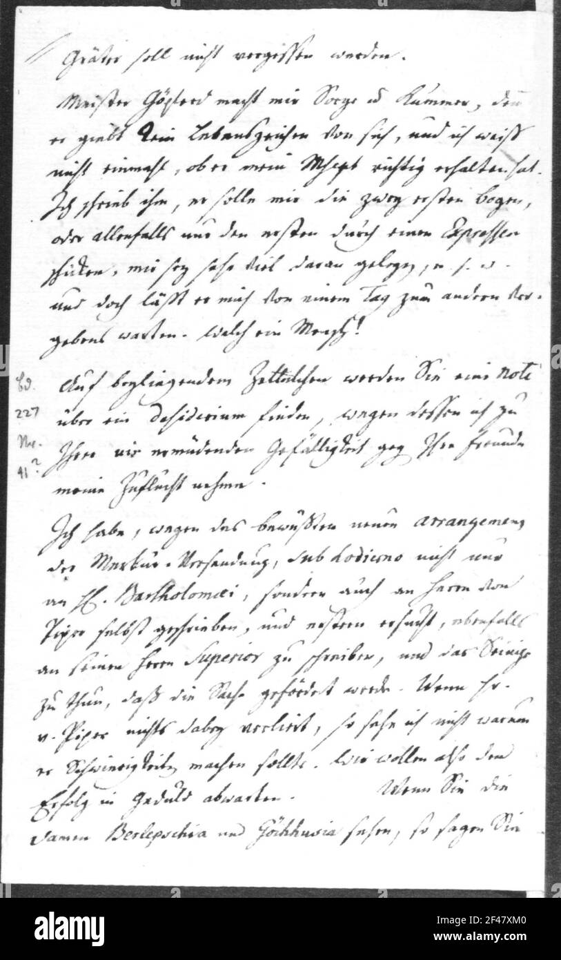 Wieland, Christoph Martin (1733-1813). Lettera al bödtiger di Karl Auguste. Ottomano (= Oßmanstedt); 17.11.1797. Autograph; 18.5 x 11.3 cm. Pagina 2. Dresda: Slub MSCR.DRESD.H.37, Volume 224, N. 34 Foto Stock