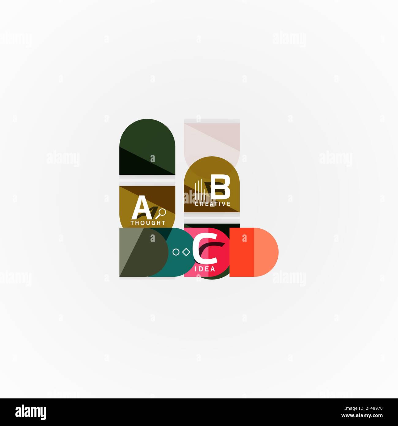 Infografiche delle opzioni astratte del disegno geometrico. Infografiche delle opzioni astratte del disegno geometrico. Illustrazione artistica vettoriale per presentazione, sfondo dell'applicazione, banner o poster Illustrazione Vettoriale