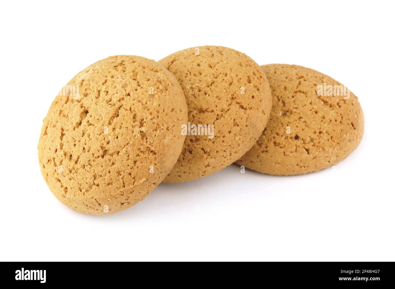 Farina di avena cookies isolato su uno sfondo bianco Foto Stock