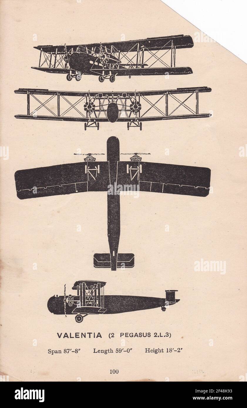 Riconoscimento aereo WW2 - Valentia (2 Pegasus 2.L.3). Foto Stock