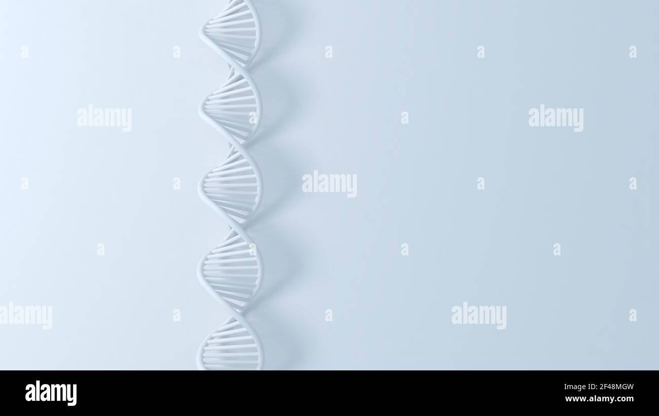 DNA struttura sfondo astratto, illustrazione 3D con spazio di copia Foto Stock