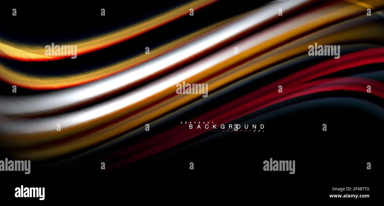 Linee d'onda multicolore su sfondo nero. Linee d'onda multicolore su disegno vettoriale di sfondo nero Illustrazione Vettoriale