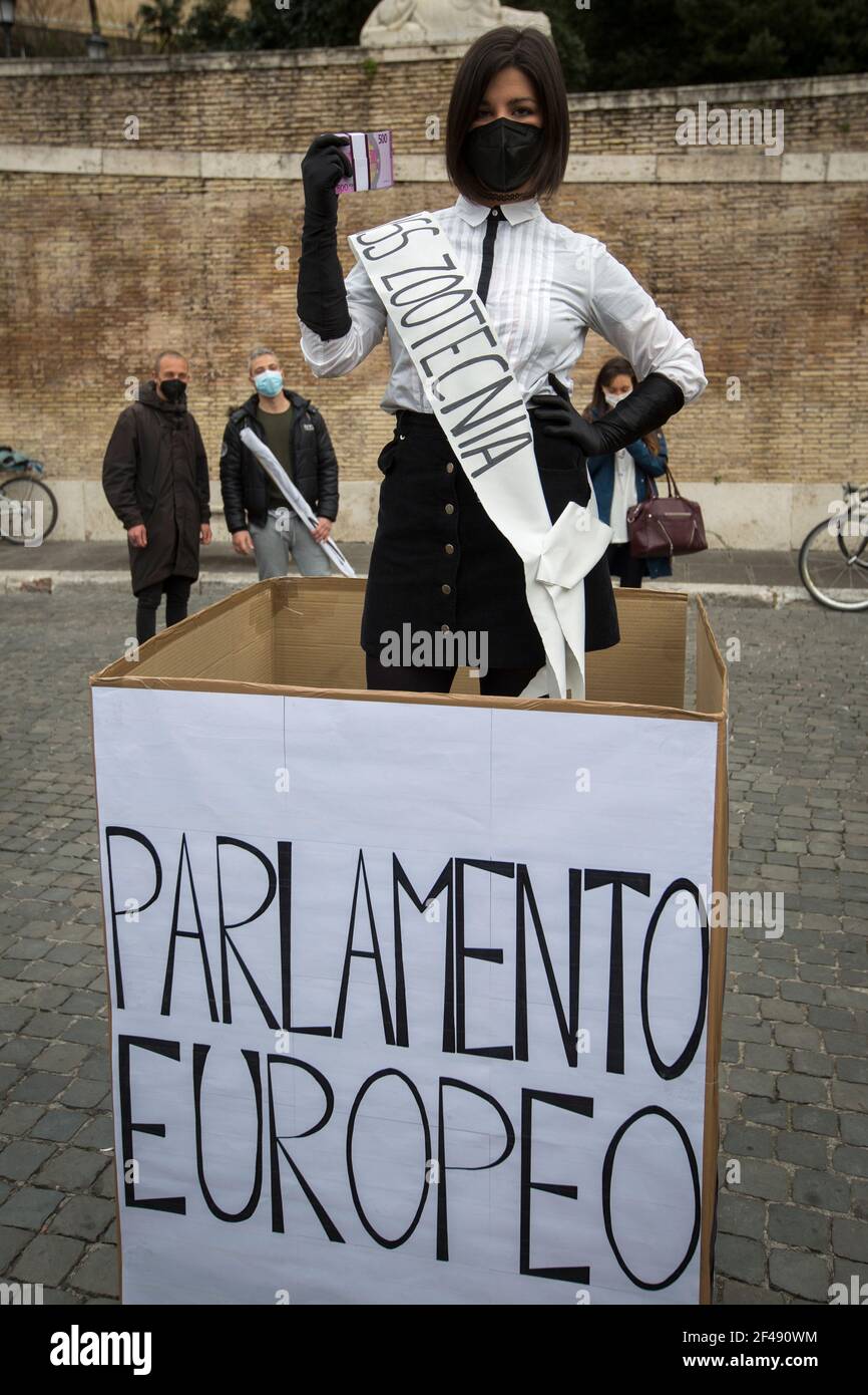Roma, Italia. 19 marzo 2021. Venerdì per il futuro Roma ha tenuto una manifestazione in Piazza del Popolo per celebrare il secondo anniversario dello Sciopero Globale per la futura manifestazione. Il raduno, contro il riscaldamento globale e il cambiamento climatico, è stato organizzato a livello globale seguendo le azioni del venerdì per il futuro direttamente correlate a Greta Thunberg. Credit: LSF Photo/Alamy Live News Foto Stock
