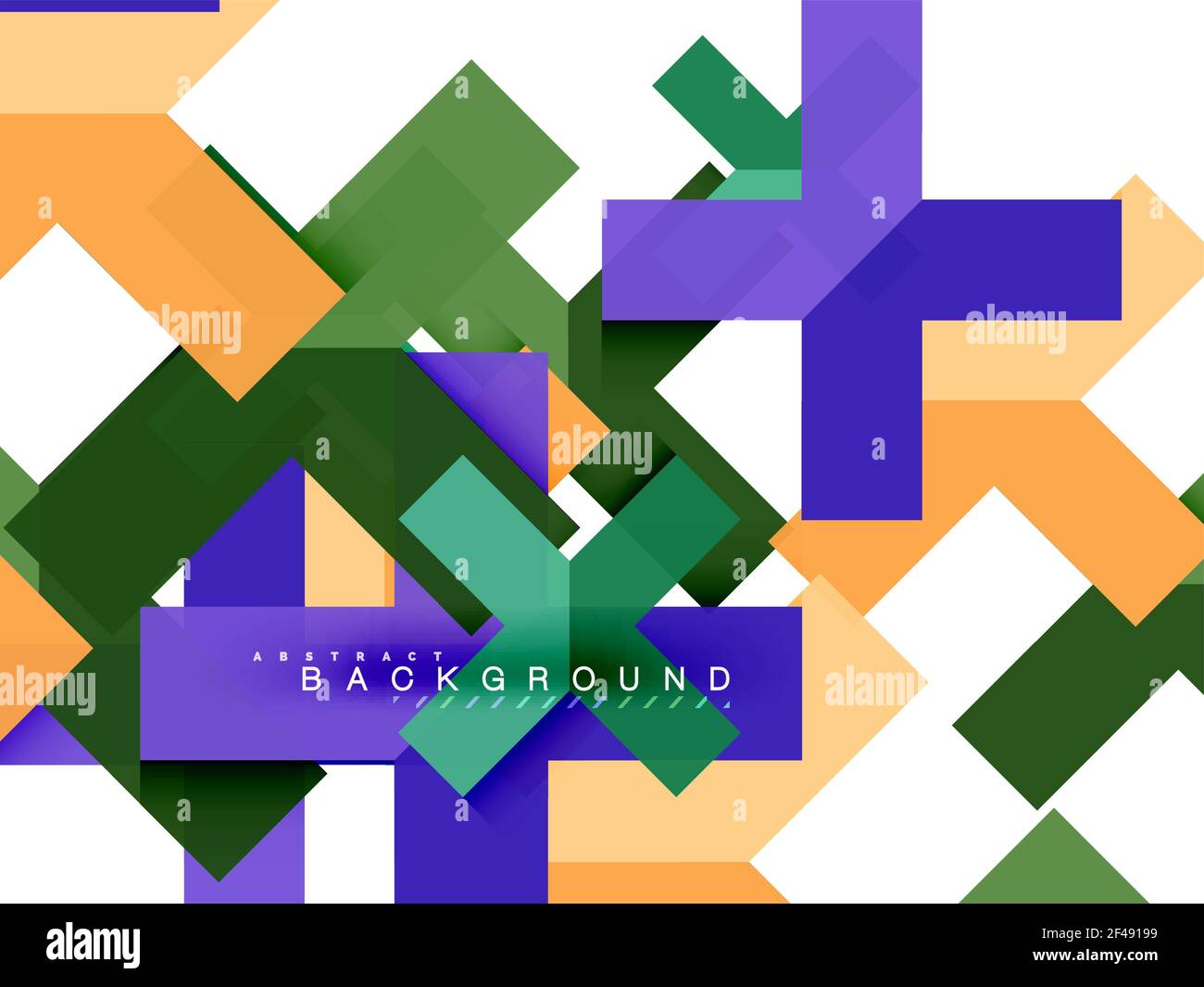 Forme geometriche astratte multicolore, sfondo geometrico per banner web. Forme geometriche astratte multicolore, sfondo geometrico per banner Web, presentazione aziendale, pacchetto annunci, modello di stampa, sfondo Illustrazione Vettoriale