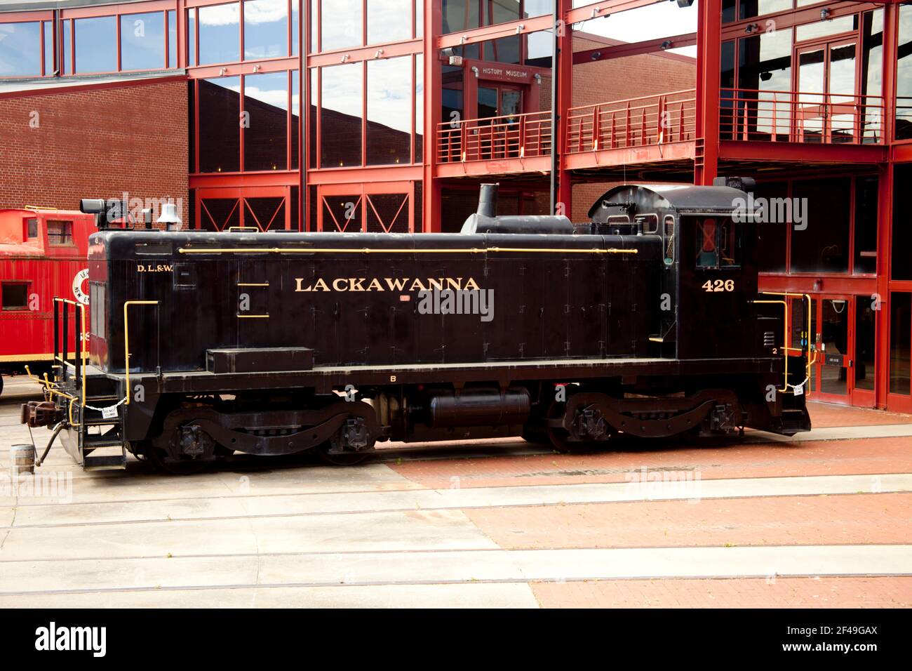Sito storico nazionale di Steamtown, Pennsylvania, Stati Uniti. Locomotiva Lackawanna 426 restaurata Foto Stock