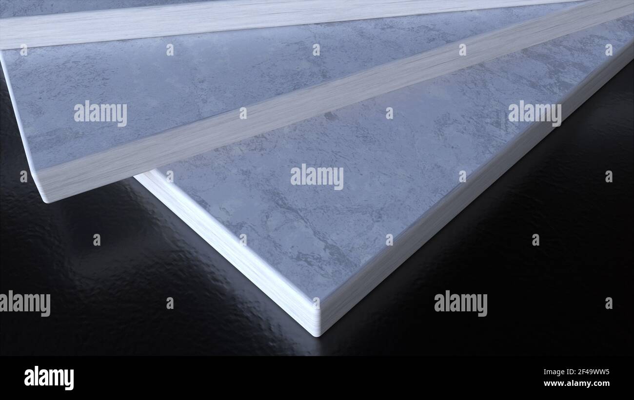 Rotazione di pietre bianche di marmi, computer generato. sfondo astratto di rendering 3d Foto Stock