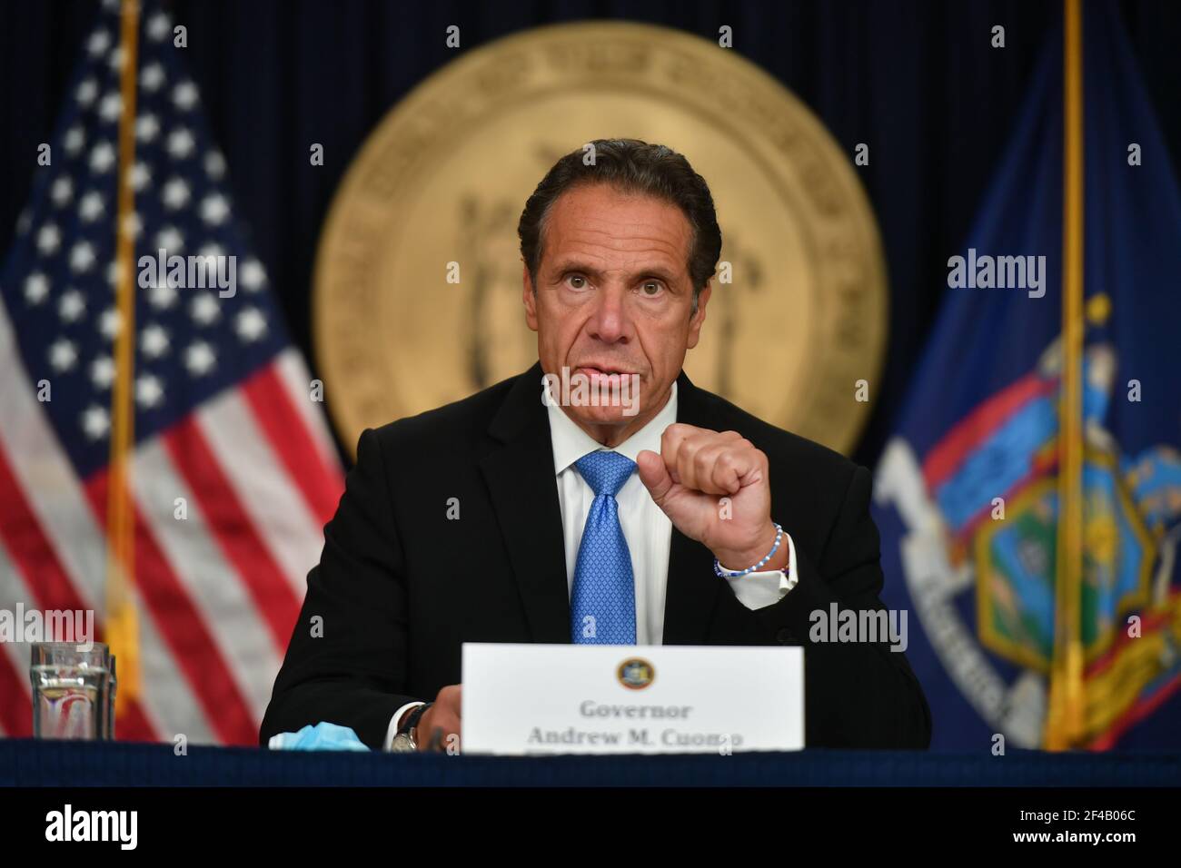 Stato di New York, Gov. Andrew Cuomo parla ad una conferenza stampa il 09 settembre 2020 a New York City. Foto Stock