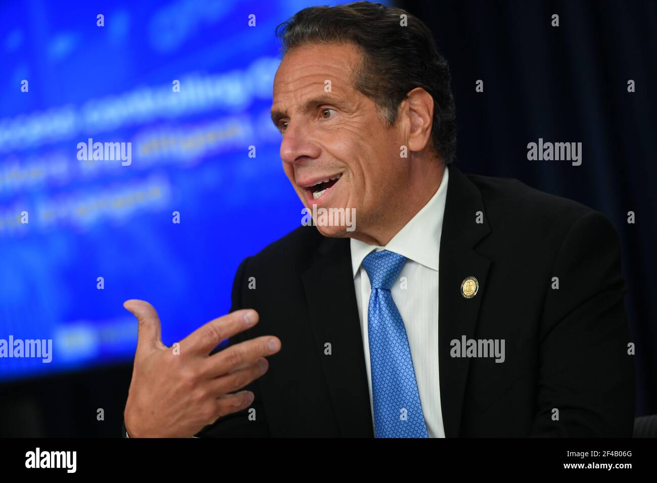 Stato di New York, Gov. Andrew Cuomo parla ad una conferenza stampa il 09 settembre 2020 a New York City. Foto Stock