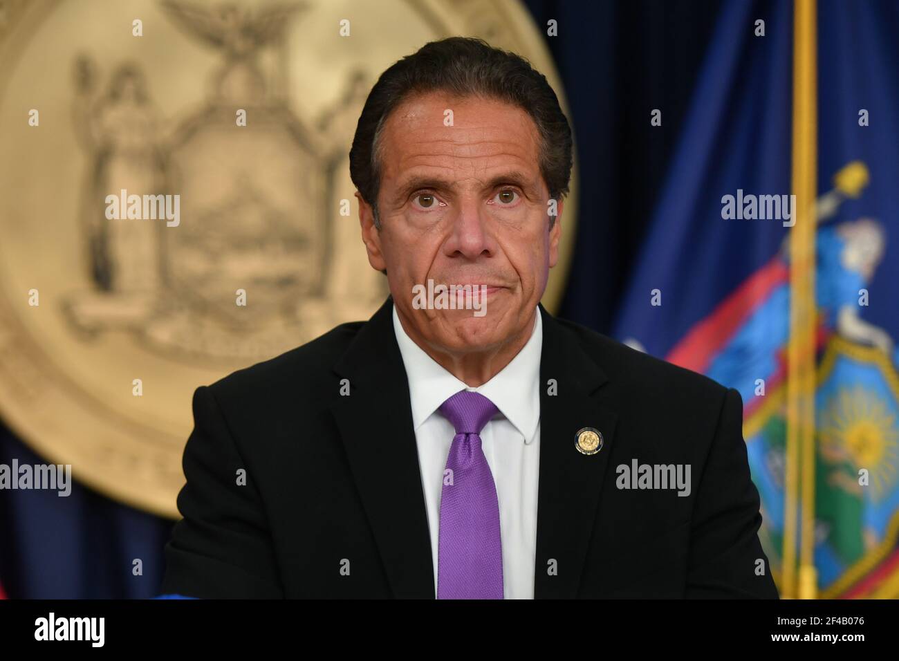 Stato di New York, Gov. Andrew Cuomo parla ad una conferenza stampa il 08 settembre 2020 a New York City. Foto Stock