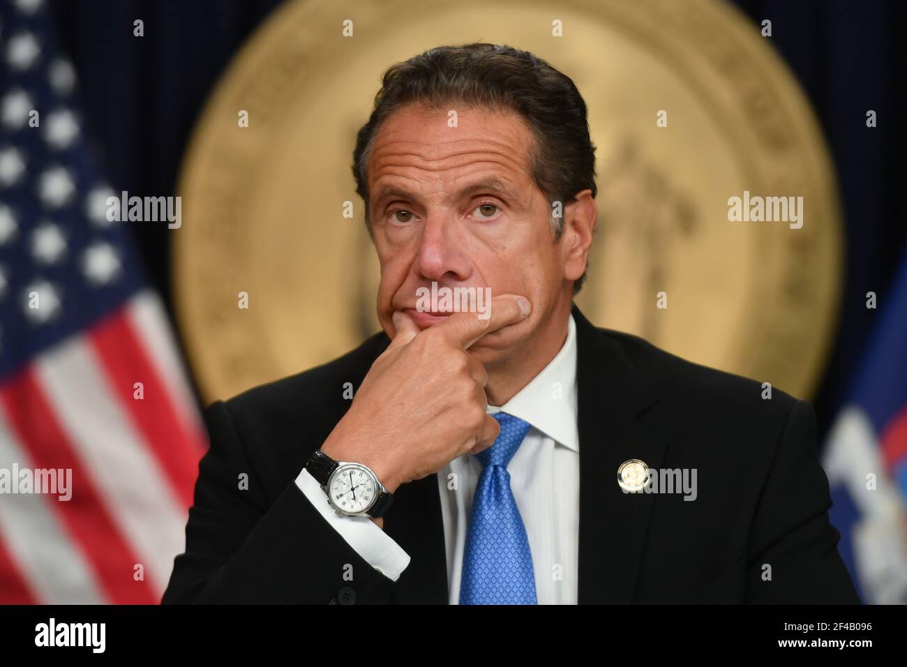 Stato di New York, Gov. Andrew Cuomo parla ad una conferenza stampa il 09 settembre 2020 a New York City. Foto Stock