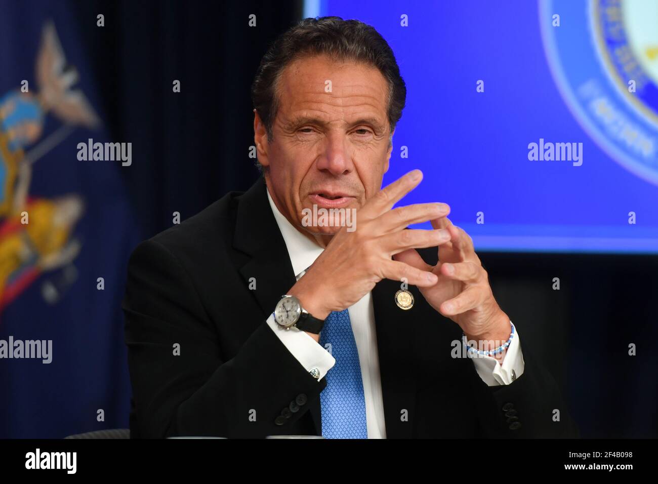 Stato di New York, Gov. Andrew Cuomo parla ad una conferenza stampa il 09 settembre 2020 a New York City. Foto Stock