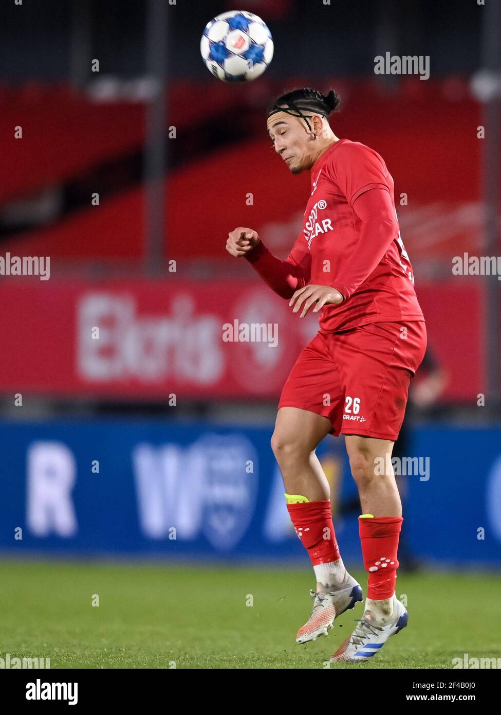 ALMERE, PAESI BASSI - MARZO 19: Ruggero Mannes di Almere City FC durante il Keuken Kampioen Divisie match tra Almere City FC e FC Den Bosch a Y Foto Stock