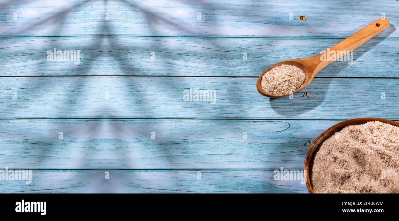 Fibra di guscio di Psycho asciutta per alleviare la costipazione Foto Stock