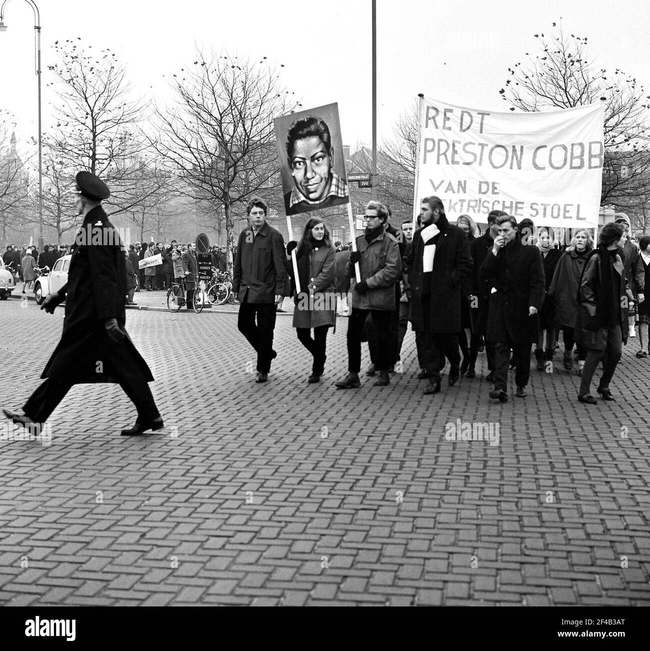 Paesi Bassi la protesta contro la pena di morte per Preston Cobb negli USA ca. 1960s Foto Stock