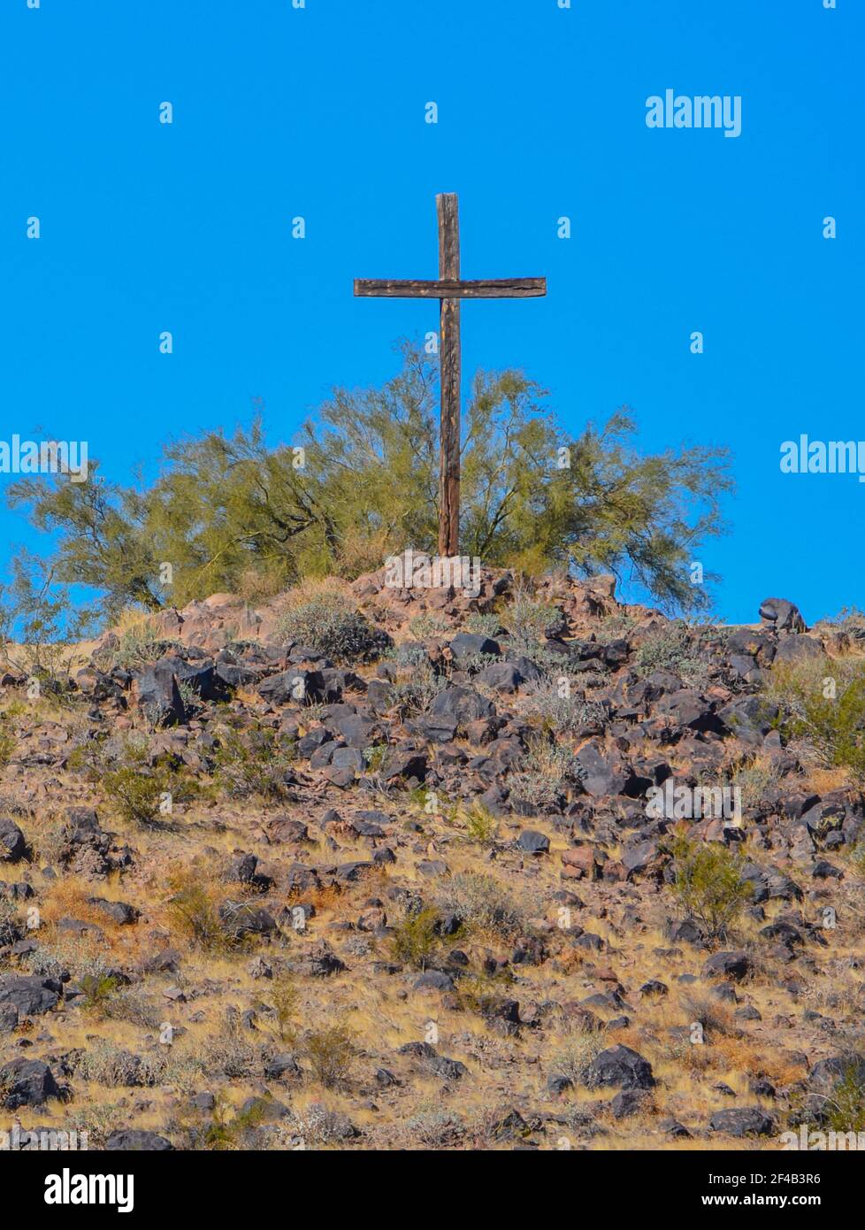 Una Croce sulla cima della montagna. Glendale, Arizona Foto Stock