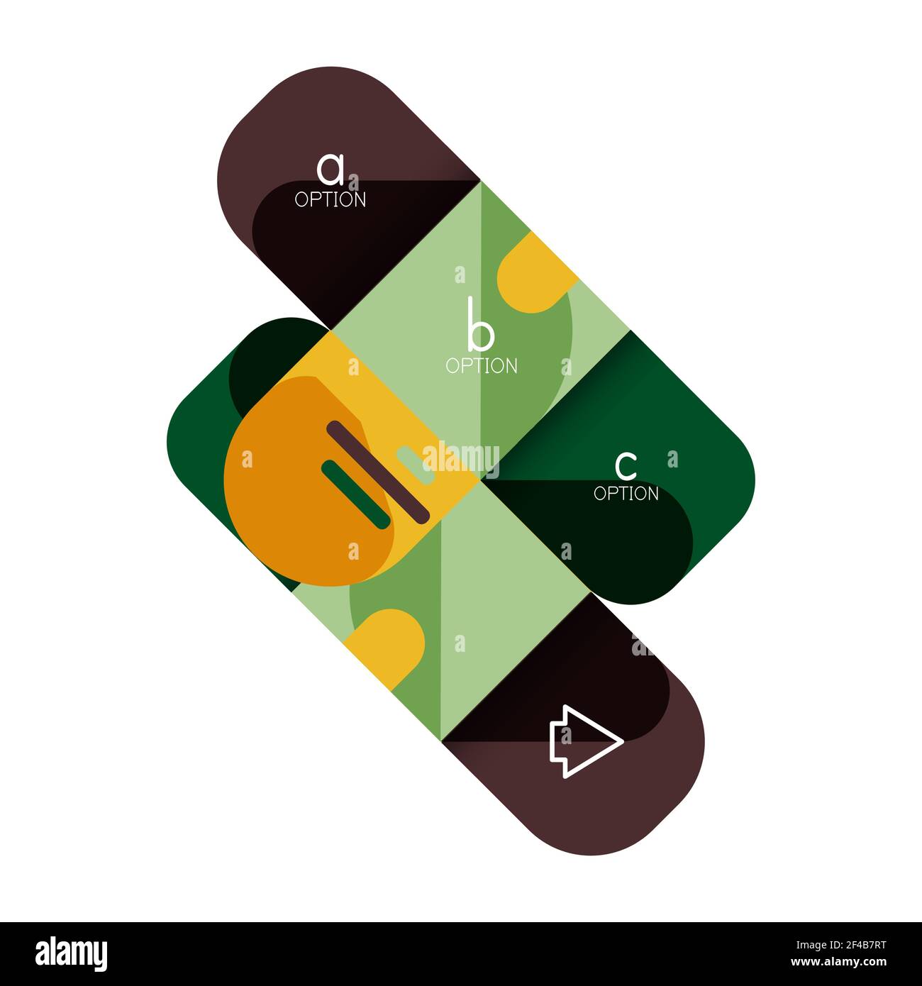 Opzione infografica e passo per passo in quadrati arrotondati, elemento di grafico, grafico, diagramma con opzioni, parti, processi. Opzione infografica e passo per passo in quadrati arrotondati, elemento di grafico, grafico, diagramma con opzioni, parti, processi. Modello aziendale vettoriale per presentazione o banner di informazioni Web Illustrazione Vettoriale