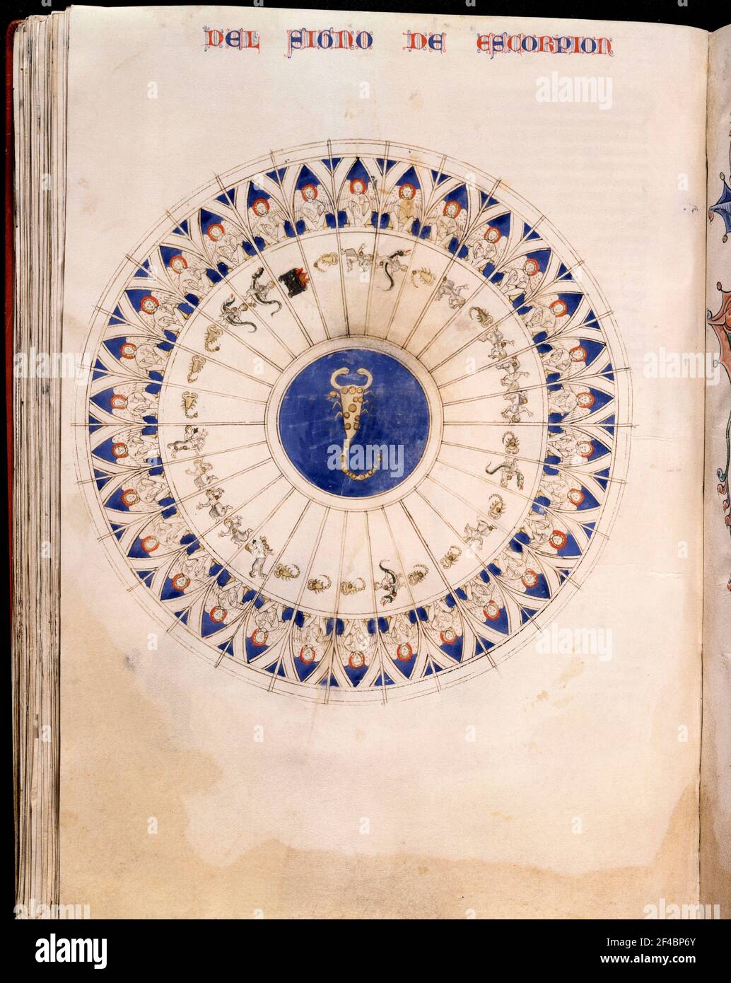 ESCORPIO - LAPIDARIO DEL DIARIO DE MARIA - 1253 - MANUSCRITO HI 15. Autore: Alfonso X di Castiglia. LOCALITÀ: MONASTERIO-BIBLIOTECA-COLECCION. SAN LORENZO DEL ESCORIAL. MADRID. SPAGNA. Foto Stock