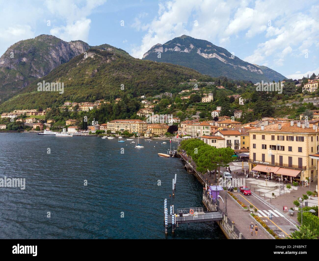 Splendida vista aerea di Menaggio, Lago di Como, Italia Foto Stock