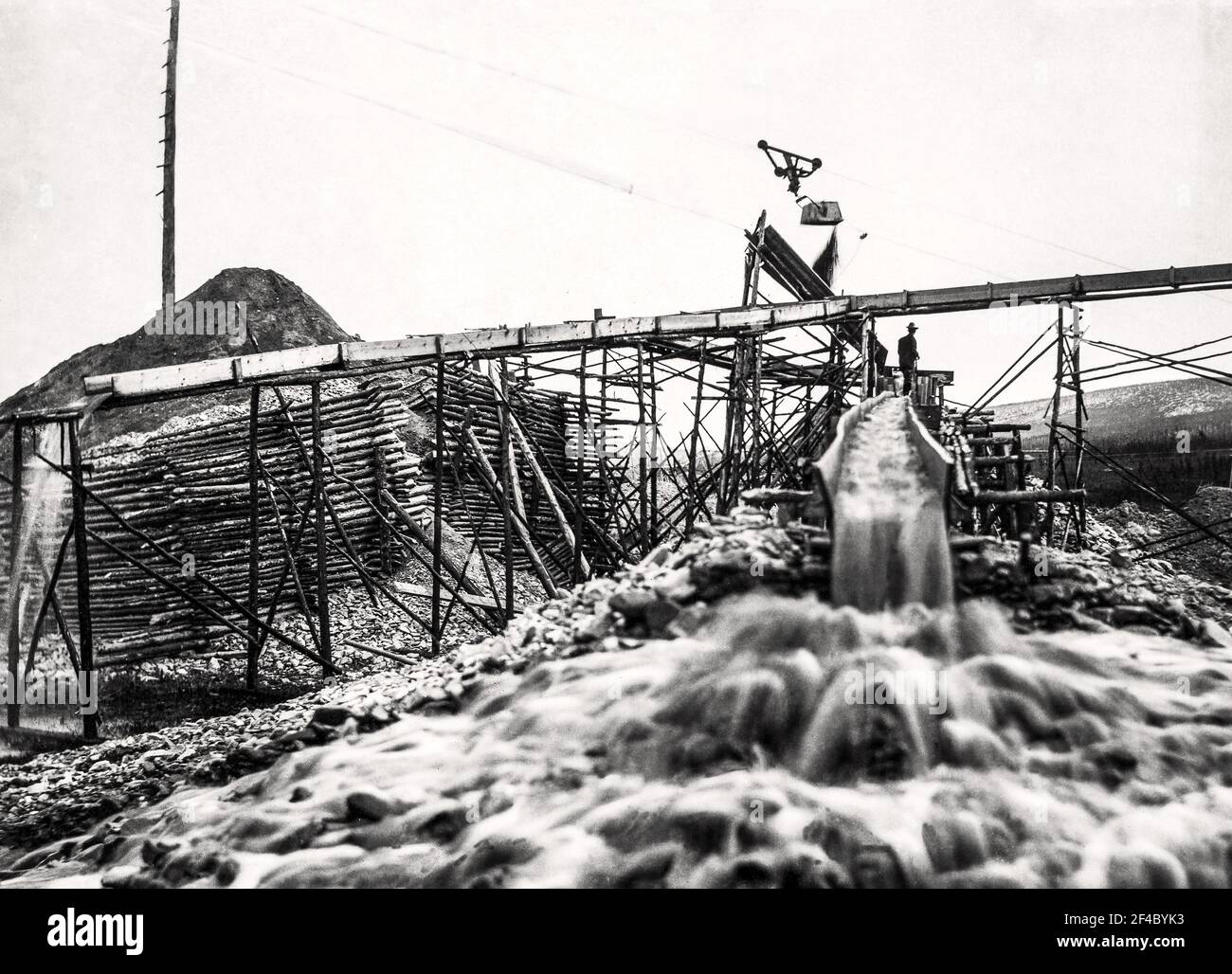 Alaska Fairbanks - Gold Rush 1916 - Gold Wash System Foto Stock