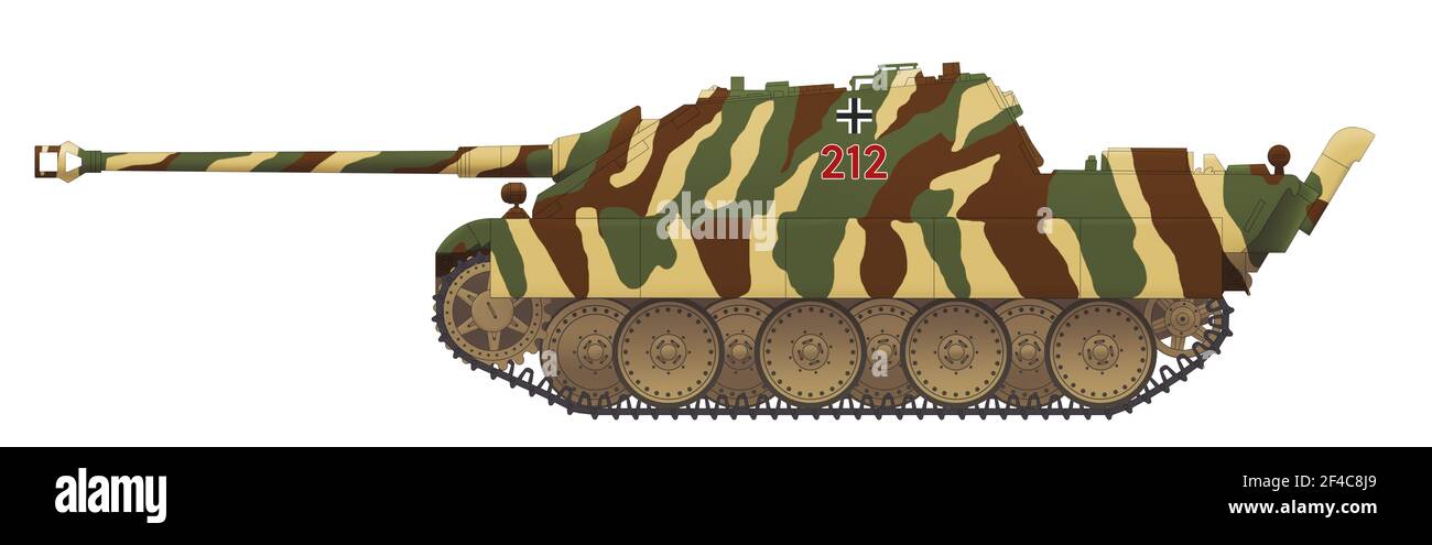Jagdpanther (SD.Kfz. 173) della prima compagnia del 654th Battaglione pesante anticank, Ruhr 1945 Foto Stock