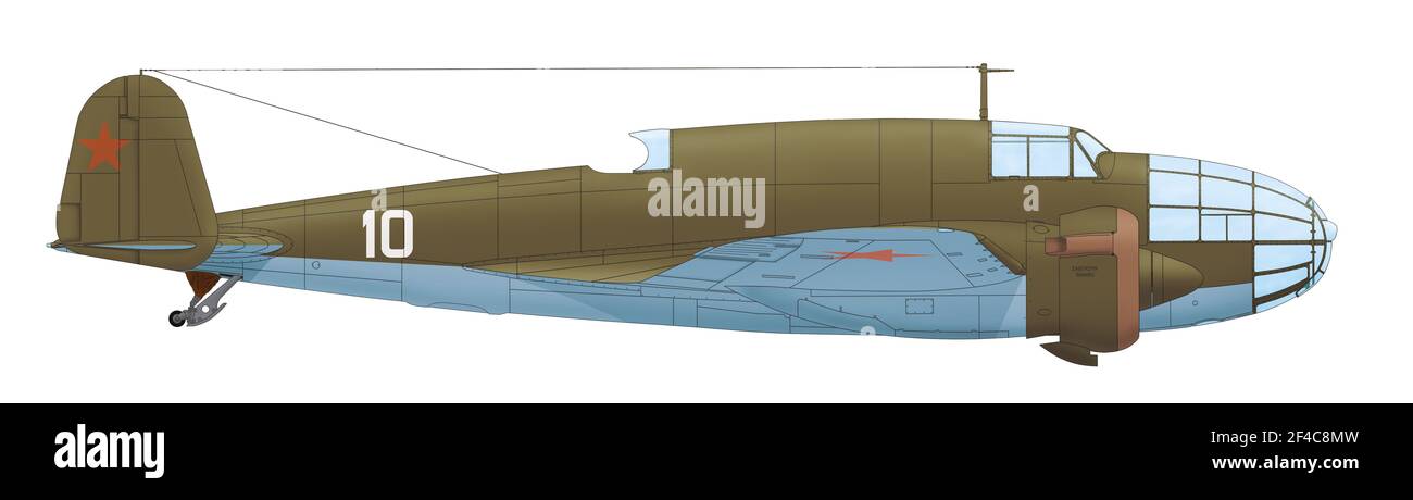 Polacco PZL P. 37B Los catturato dai sovietici e testato nel Air Force Scientific Test Institute (NII VVS), autunno 1939 Foto Stock