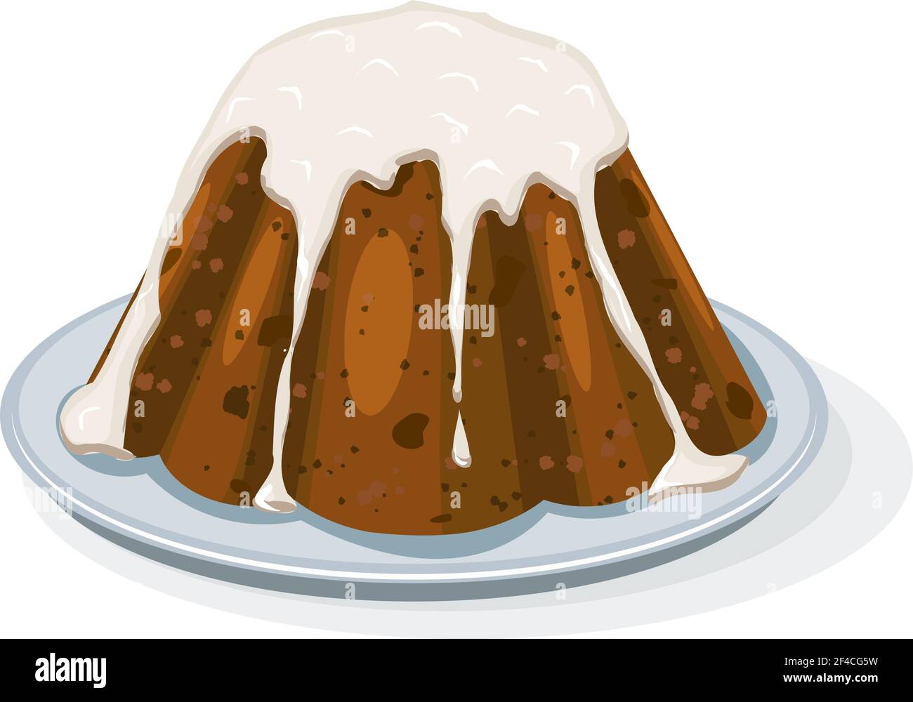 Illustrazione colorata vettoriale rotonda dolce cheesecake su un piatto. Cheesecake cartoon con glassa. Illustrazione vettoriale stock Illustrazione Vettoriale