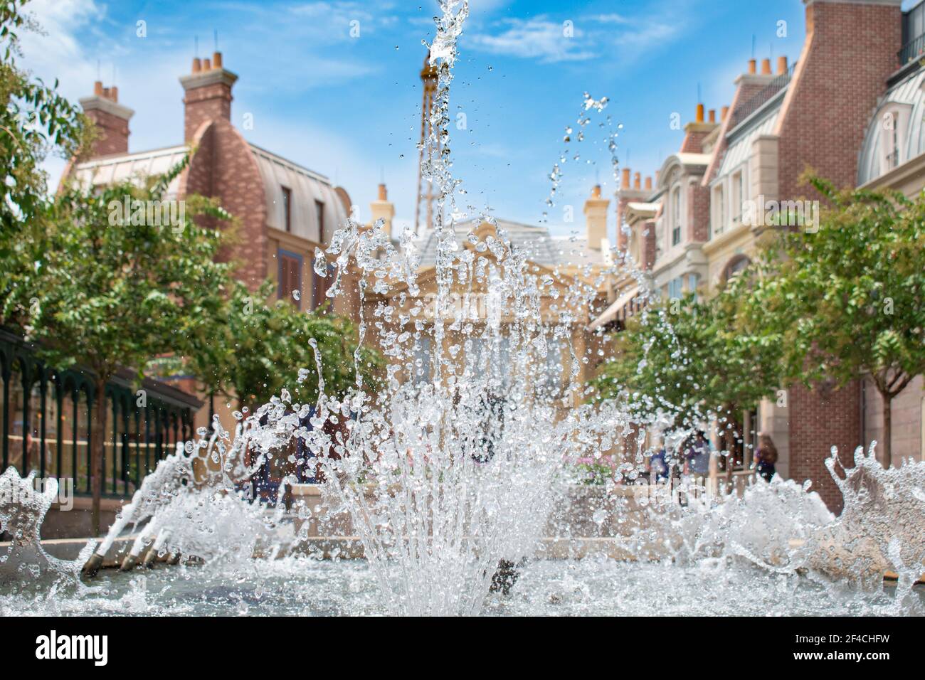 Orlando, Florida. 29 luglio 2020. Bella vista della Fontana in Francia Pavillion a Epcot (14) Foto Stock