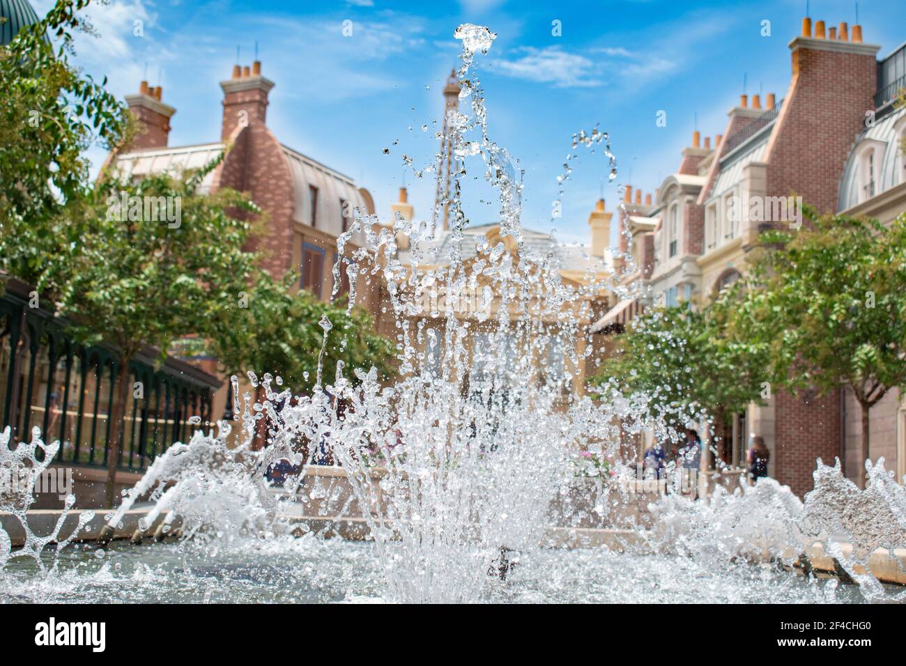 Orlando, Florida. 29 luglio 2020. Bella vista della Fontana in Francia Pavillion a Epcot (19) Foto Stock