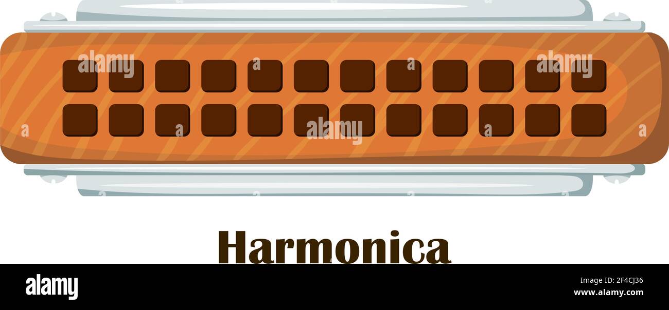 Immagine vettoriale a colori di uno strumento musicale - armonica su sfondo bianco. Illustrazione vettoriale stock Illustrazione Vettoriale