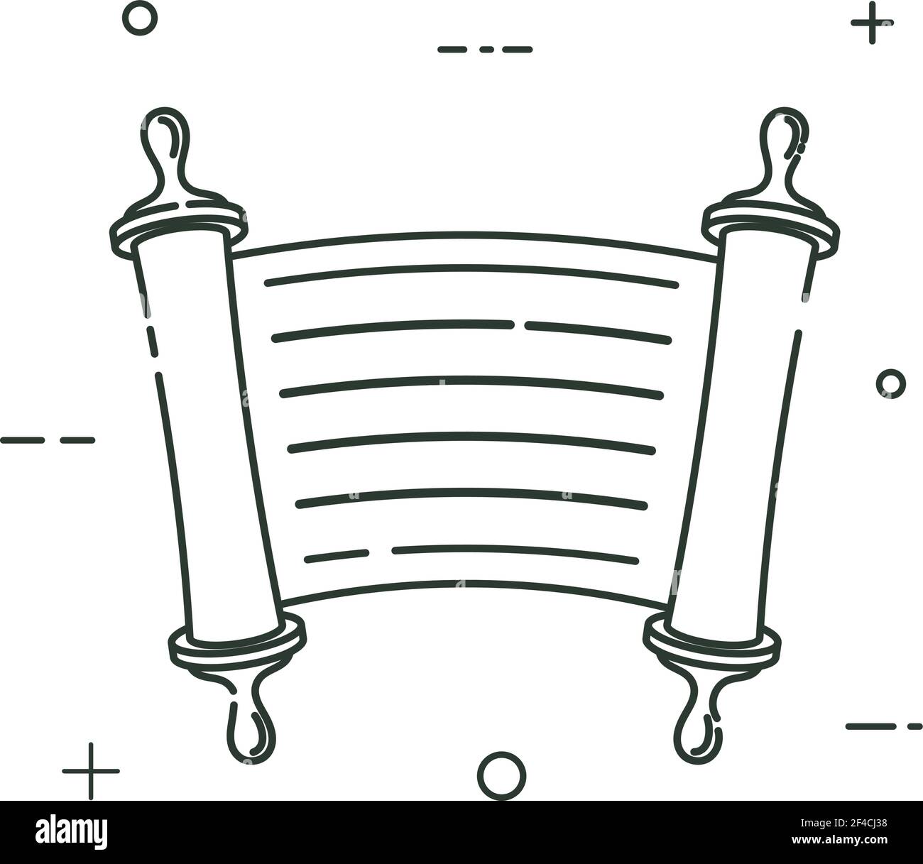 Scorrere il vecchio in uno stile lineare. Icona di linea isolata su sfondo bianco. Illustrazione vettoriale. Illustrazione Vettoriale