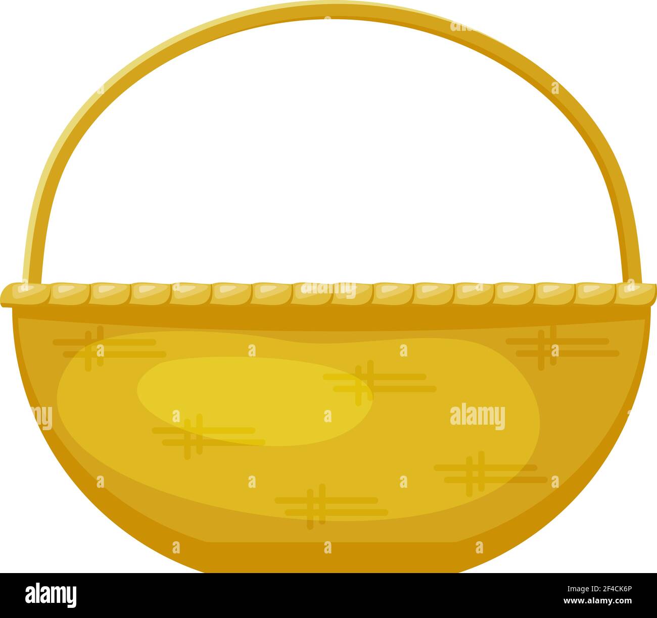 Immagine vettoriale di semplici cestelli colorati in vimini. Stile cartone animato. Cestello a design piatto su sfondo bianco. Illustrazione vettoriale stock Illustrazione Vettoriale