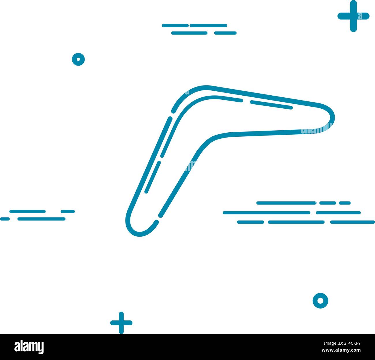 Astratto boomerang australiano su sfondo bianco. Icona boomerang di tendenza lineare nello stile di linea. Illustrazione vettoriale Illustrazione Vettoriale