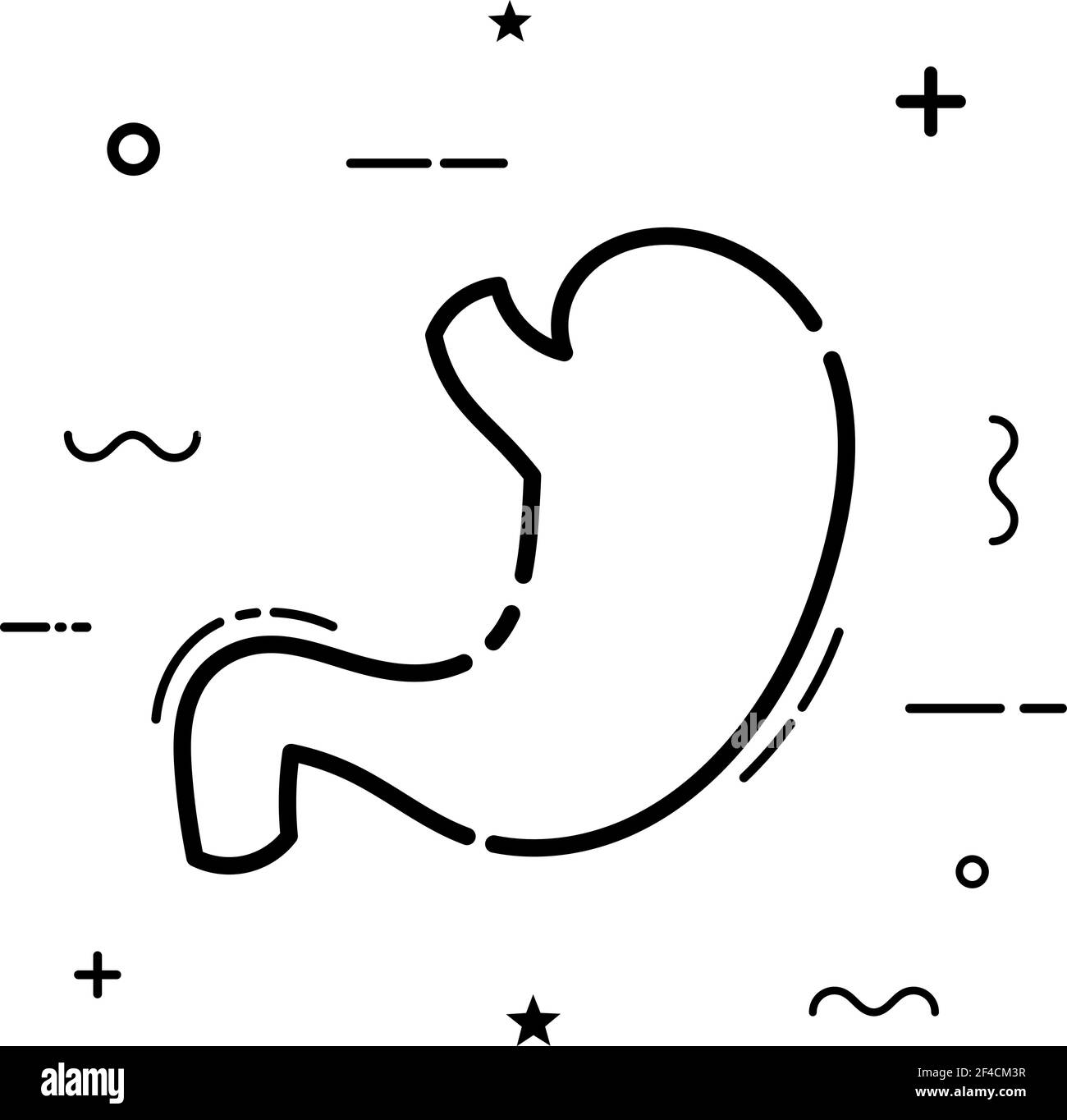 Icona astratta dello stomaco nero su sfondo bianco. Illustrazione vettoriale Illustrazione Vettoriale