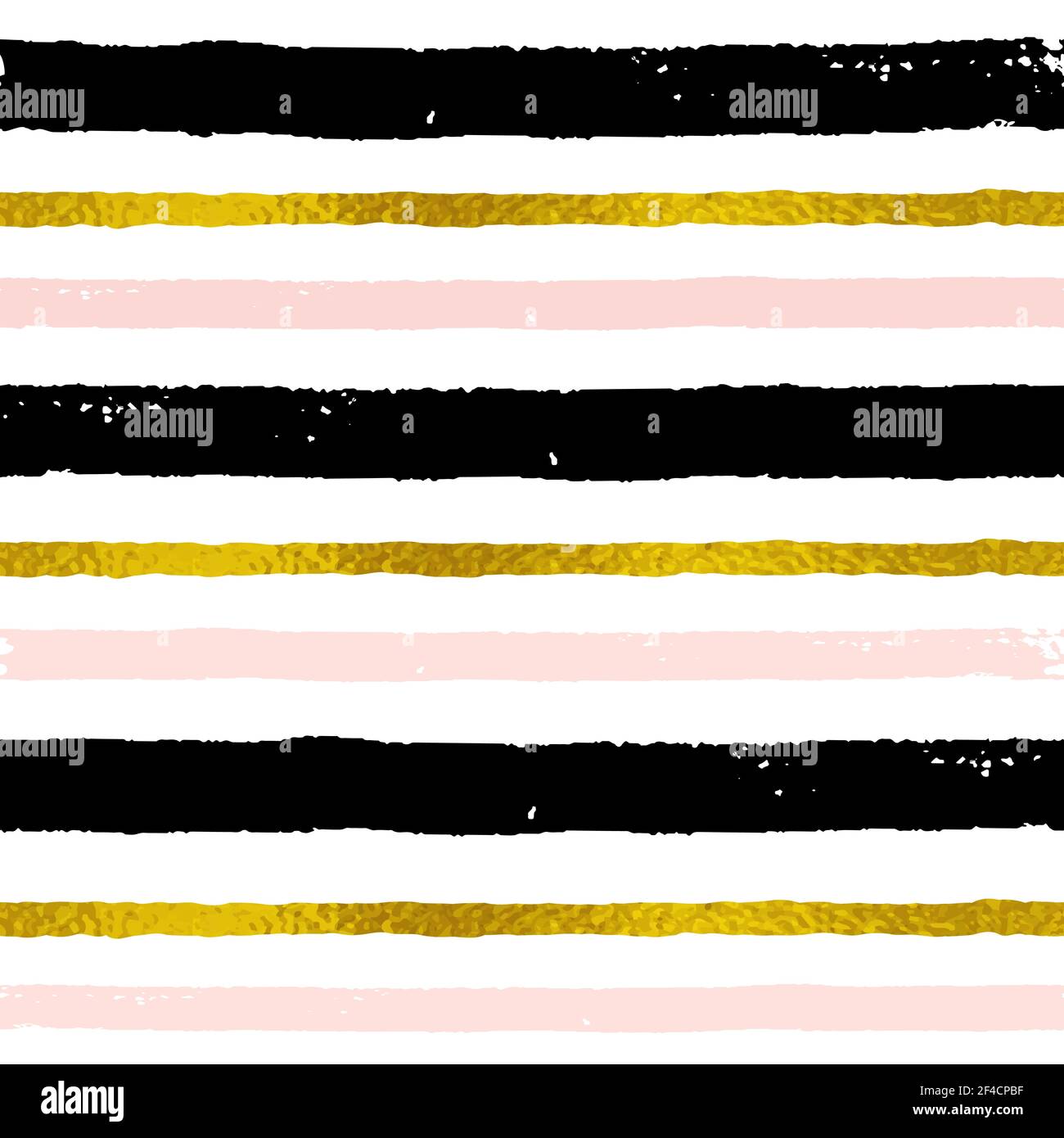 Vettore a strisce astratto modello senza giunture. Grunge decorativo con sfondo nero, rosa e strisce dorate Illustrazione Vettoriale