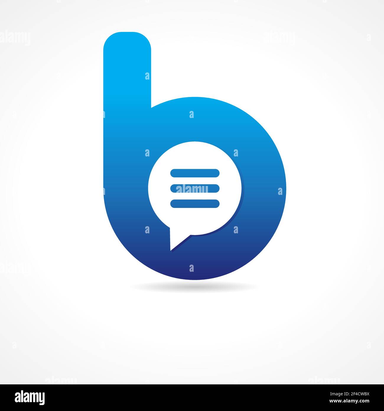 B lettera logo aziendale. Corporation o consulenza educativa, logotipo 3D di colore blu. FAQ, Domande frequenti, contattaci, modello di parlare, smartphone sett Illustrazione Vettoriale